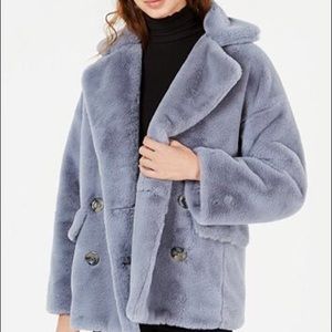 Free People “Kate” Light blue Faux-Fur Jacket